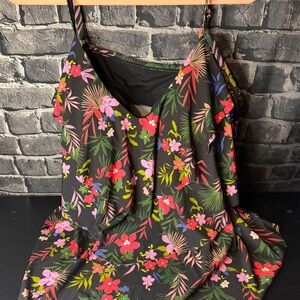 Floral Black Swimsuit Top Only